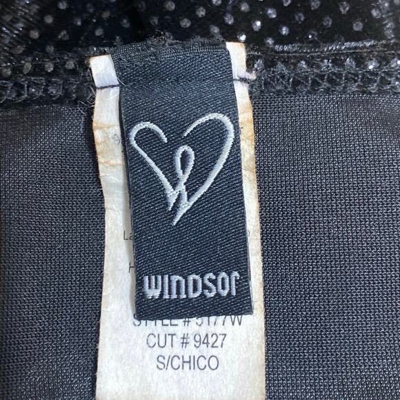 Windsor Black Velvet Velour Sleeveless Cami Square Neck Mini Bodycon Dress Sz S - Picture 4 of 4